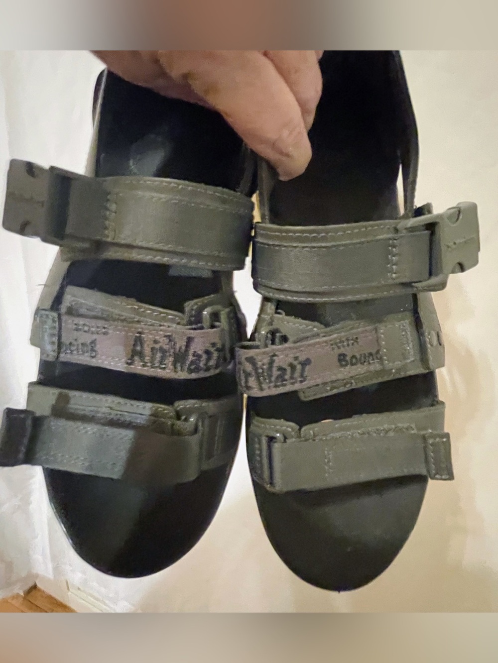 Dr. Martens Pearson Leather Webbing Strap Gray Sandal Women’s Size 10 Doc